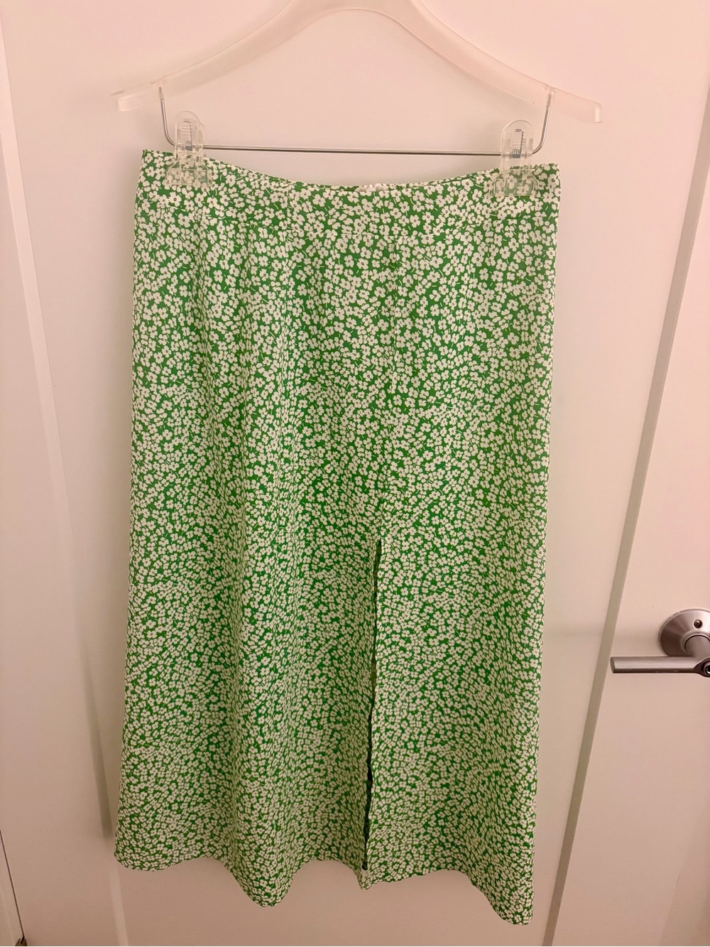 Green Floral Midi Skirt
